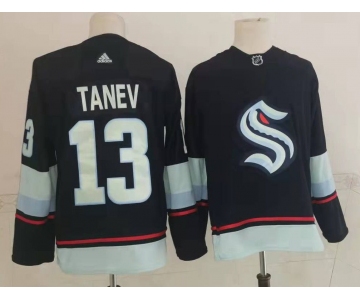 Men's Seattle Kraken #13 Brandon Tanev Navy Blue Adidas Stitched NHL Jersey