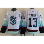 Men's Seattle Kraken #13 Brandon Tanev White Authentic Jersey