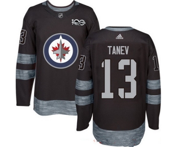 Men's Winnipeg Jets #13 Brandon Tanev Black 100th Anniversary Stitched NHL 2017 adidas Hockey Jersey