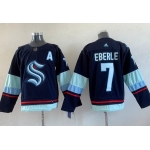 Men's Seattle Kraken #7 Jordan Eberle Navy Authentic Jersey