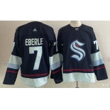 Men's Seattle Kraken #7 Jordan Eberle Navy Blue Adidas Stitched NHL Jersey