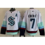 Men's Seattle Kraken #7 Jordan Eberle White Authentic Jersey