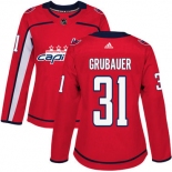 Adidas Washington Capitals #31 Philipp Grubauer Red Home Authentic Women's Stitched NHL Jersey