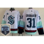 Men's Seattle Kraken #31 Philipp Grubauer White 2021-22 Season Inaugural Authentic Jersey