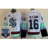 Men's Seattle Kraken #16 Jared McCann White 2021-22 Season Inaugural Authentic Jersey