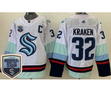 Men's Seattle Kraken #32 Kraken White 2021-22 Season Inaugural Authentic Jersey