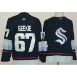 Men's Seattle Kraken #67 Morgan Geekie Navy Authentic Jersey