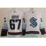 Men's Seattle Kraken #67 Morgan Geekie White Authentic Jersey