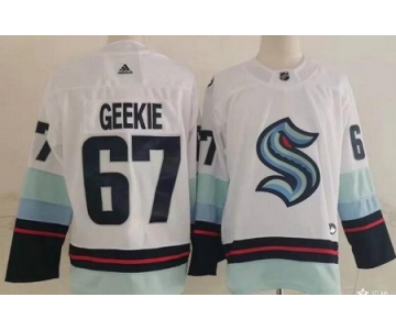 Men's Seattle Kraken #67 Morgan Geekie White Authentic Jersey