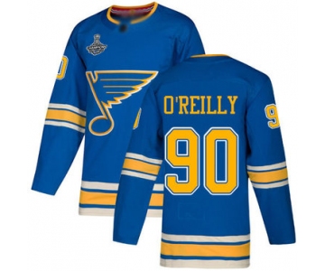 Blues #90 Ryan O'Reilly Blue Alternate Authentic Stanley Cup Champions Stitched Hockey Jersey