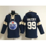 2014 Old Time Hockey Edmonton Oilers #99 Wayne Gretzky Navy Blue Hoodie