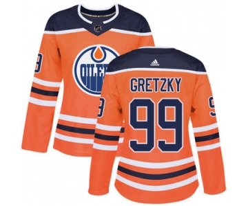 Adidas Edmonton Oilers #99 Wayne Gretzky Orange Home Authentic Women's Stitched NHL Jersey