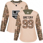 Adidas Los Angeles Kings #99 Wayne Gretzky Camo Authentic 2017 Veterans Day Women's Stitched NHL Jersey