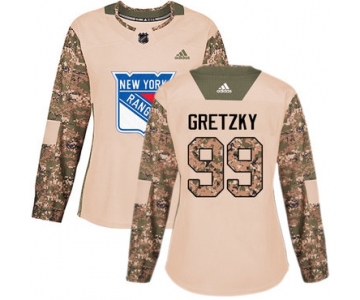 Adidas New York Rangers #99 Wayne Gretzky Camo Authentic 2017 Veterans Day Women's Stitched NHL Jersey