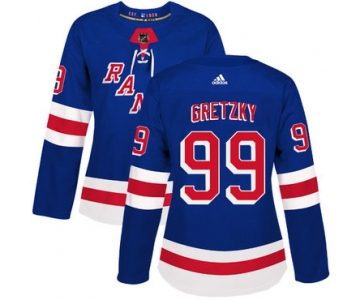 Adidas New York Rangers #99 Wayne Gretzky Royal Blue Home Authentic Women's Stitched NHL Jersey