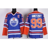 Edmonton Oilers #99 Wayne Gretzky Royal Blue Throwback CCM Jersey