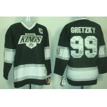 Los Angeles Kings #99 Wayne Gretzky Black Throwback CCM Kids Jersey