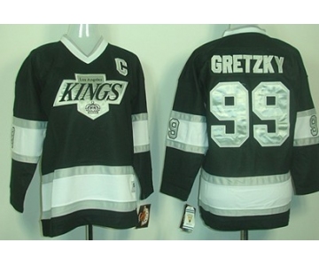 Los Angeles Kings #99 Wayne Gretzky Black Throwback CCM Kids Jersey