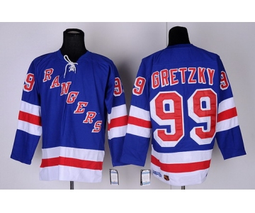 New York Rangers #99 Wayne Gretzky Light Blue Throwback CCM Jersey