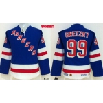 New York Rangers #99 Wayne Gretzky Light Blue Throwback CCM Womens Jersey