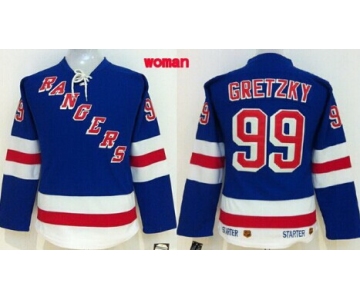 New York Rangers #99 Wayne Gretzky Light Blue Throwback CCM Womens Jersey