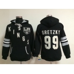 Old Time Hockey Los Angeles Kings #99 Wayne Gretzky Black Womens Hoodie