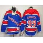 Old Time Hockey New York Rangers #99 Wayne Gretzky Light Blue Hoodie