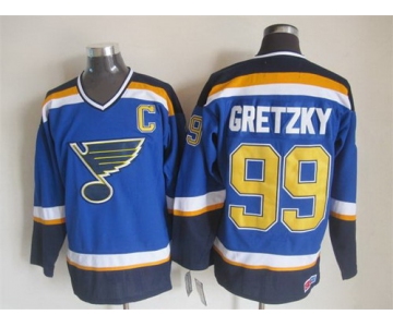 St. Louis Blues #99 Wayne Gretzky 2014 Blue Throwback CCM Jersey