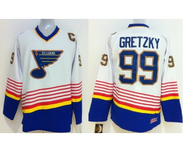 St. Louis Blues #99 Wayne Gretzky White Throwback CCM Jersey