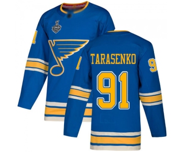 Men's St. Louis Blues #91 Vladimir Tarasenko Blue Alternate Authentic 2019 Stanley Cup Final Bound Stitched Hockey Jersey