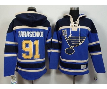 Men's St. Louis Blues #91 Vladimir Tarasenko Old Time Hockey 2014 Blue Hoodie