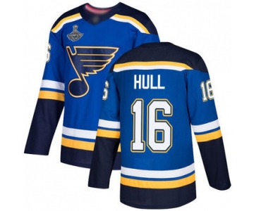 Blues #16 Brett Hull Blue Home Authentic Stanley Cup Champions Stitched Hockey Jersey