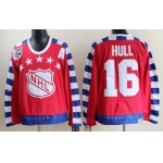 NHL 1992 All-Star #16 Brett Hull Red 75TH Throwback CCM Jersey