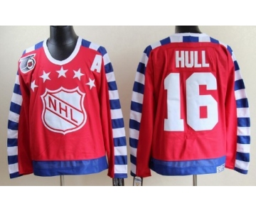 NHL 1992 All-Star #16 Brett Hull Red 75TH Throwback CCM Jersey