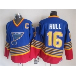 St. Louis Blues #16 Brett Hull 1995 Blue Throwback CCM Jersey