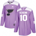 Adidas St. Louis Blues #10 Brayden Schenn Purple Authentic Fights Cancer Stitched Youth NHL Jersey