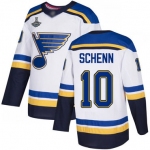 Blues #10 Brayden Schenn White Road Authentic Stanley Cup Champions Stitched Hockey Jersey