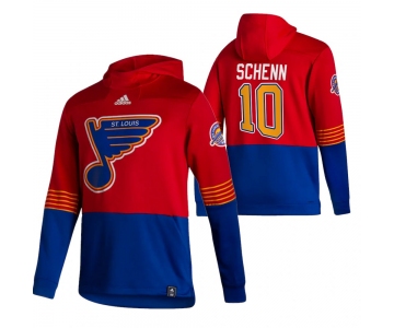 St. Louis Blues #10 Brayden Schenn Adidas Reverse Retro Pullover Hoodie Red