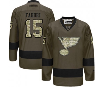 Blues #15 Robby Fabbri Green Salute to Service Stitched NHL Jersey