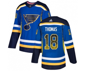 Blues #18 Robert Thomas Blue Home Authentic Drift Fashion Stitched Hockey Jersey