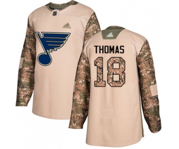 Blues #18 Robert Thomas Camo Authentic 2017 Veterans Day Stitched Hockey Jersey