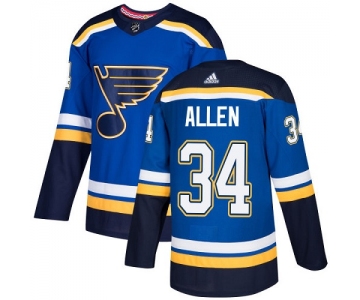 Men's Adidas St. Louis Blues #34 Jake Allen Blue Home Authentic Stitched NHL Jersey