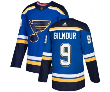 Men's Adidas St. Louis Blues #9 Doug Gilmour Blue Home Authentic Stitched NHL Jersey