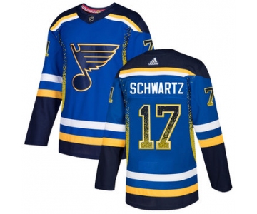 Men's St. Louis Blues #17 Jaden Schwartz Royal Drift Fashion Adidas Jersey