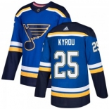 Men's St. Louis Blues #25 Jordan Kyrou Blue Home Official Adidas Jersey