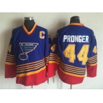 Men's St. Louis Blues #44 Chris Pronger 1995-96 Blue CCM Throwback Stitched Vintage Hockey Jersey