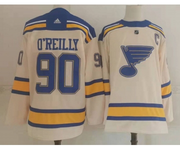 Men's St Louis Blues #90 Ryan OReilly Cream 2022 Winter Classic Authentic Jersey