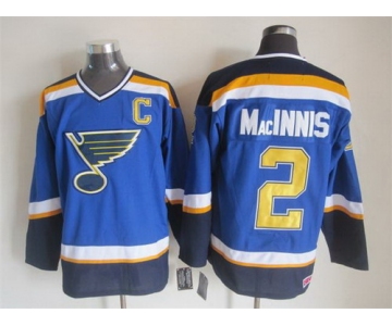 St. Louis Blues #2 Al MacInnis 2014 Blue Throwback CCM Jersey