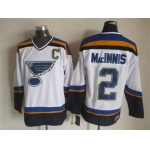 St. Louis Blues #2 Al MacInnis 2014 White Throwback CCM Jersey