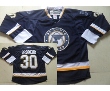 St. Louis Blues #30 Martin Brodeur Navy Blue Third Jersey